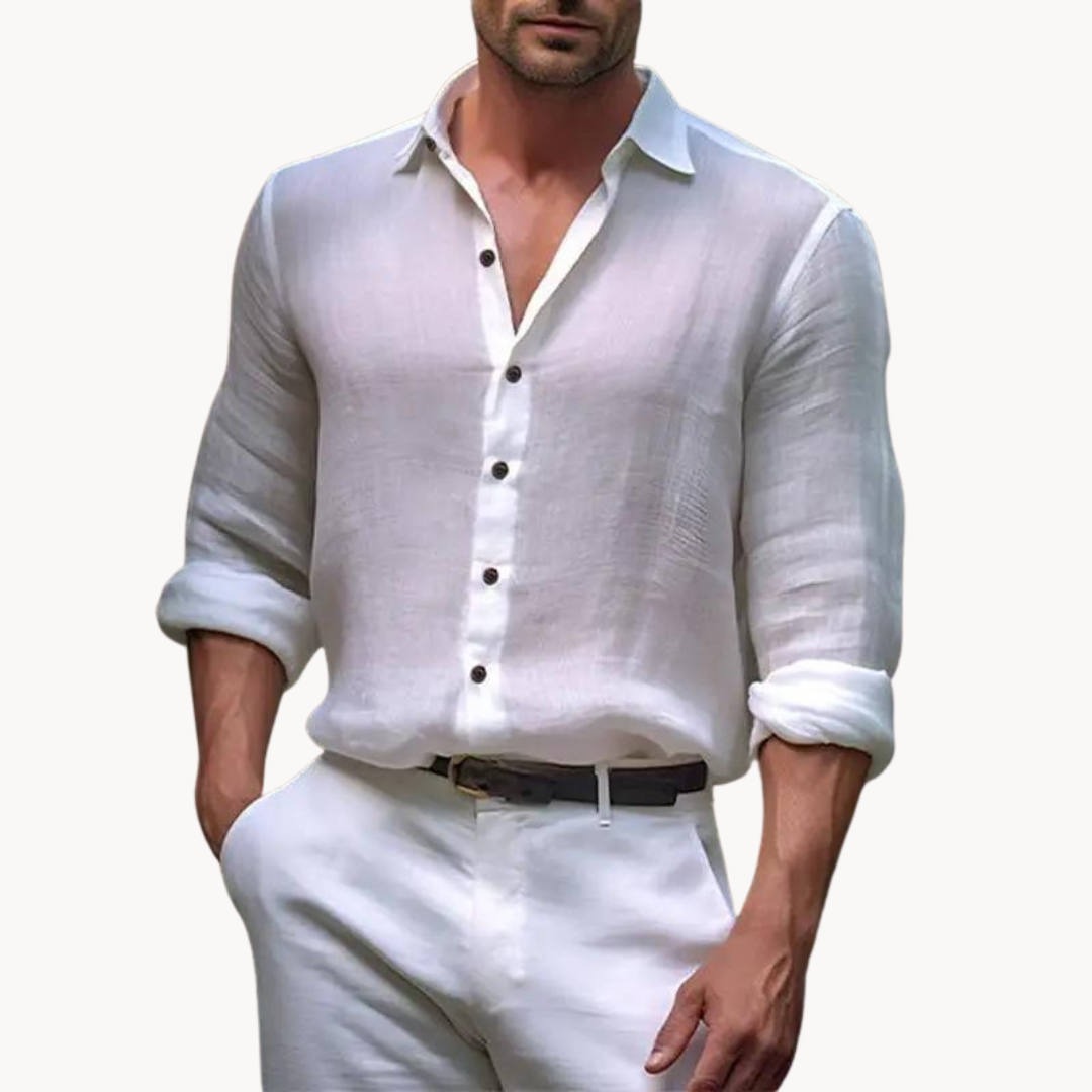 Men's – Cotton Linen Shirt – Lightweight, Breathable Fabric – Casual Summer Wear