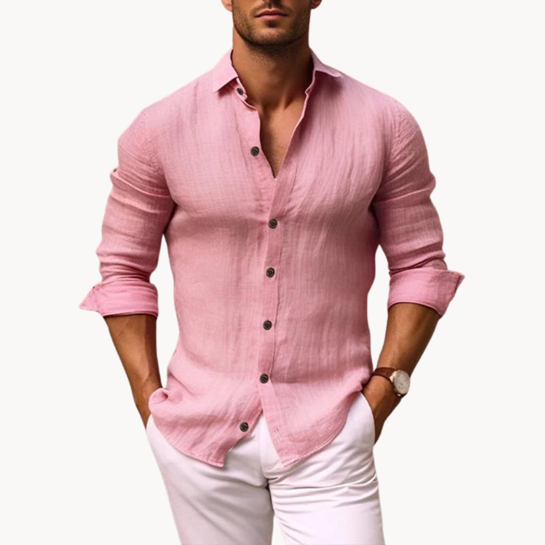 Men's – Cotton Linen Shirt – Lightweight, Breathable Fabric – Casual Summer Wear