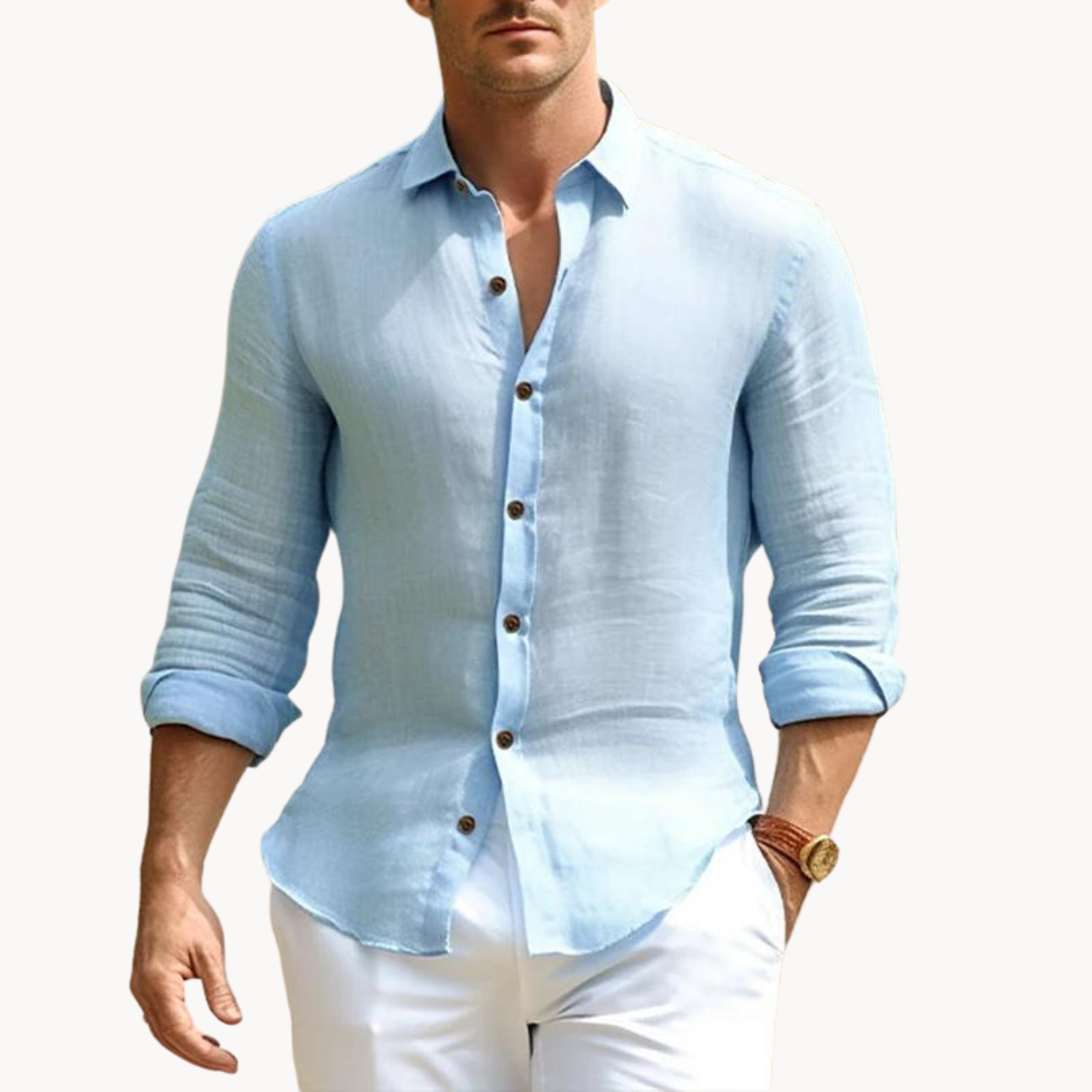 Men's – Cotton Linen Shirt – Lightweight, Breathable Fabric – Casual Summer Wear