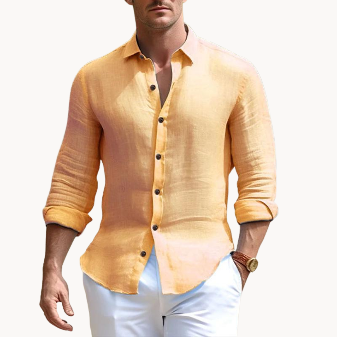 Men's – Cotton Linen Shirt – Lightweight, Breathable Fabric – Casual Summer Wear