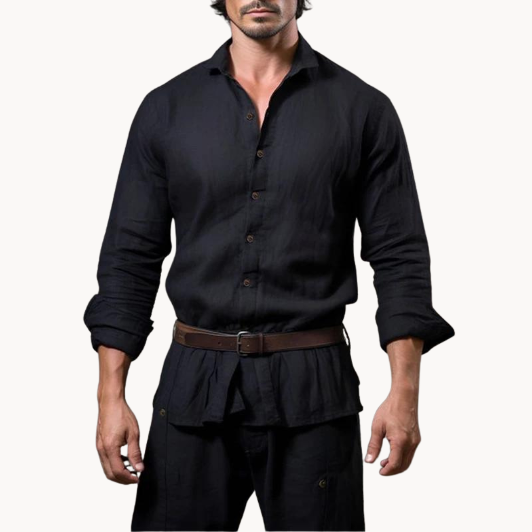 Men's – Cotton Linen Shirt – Lightweight, Breathable Fabric – Casual Summer Wear