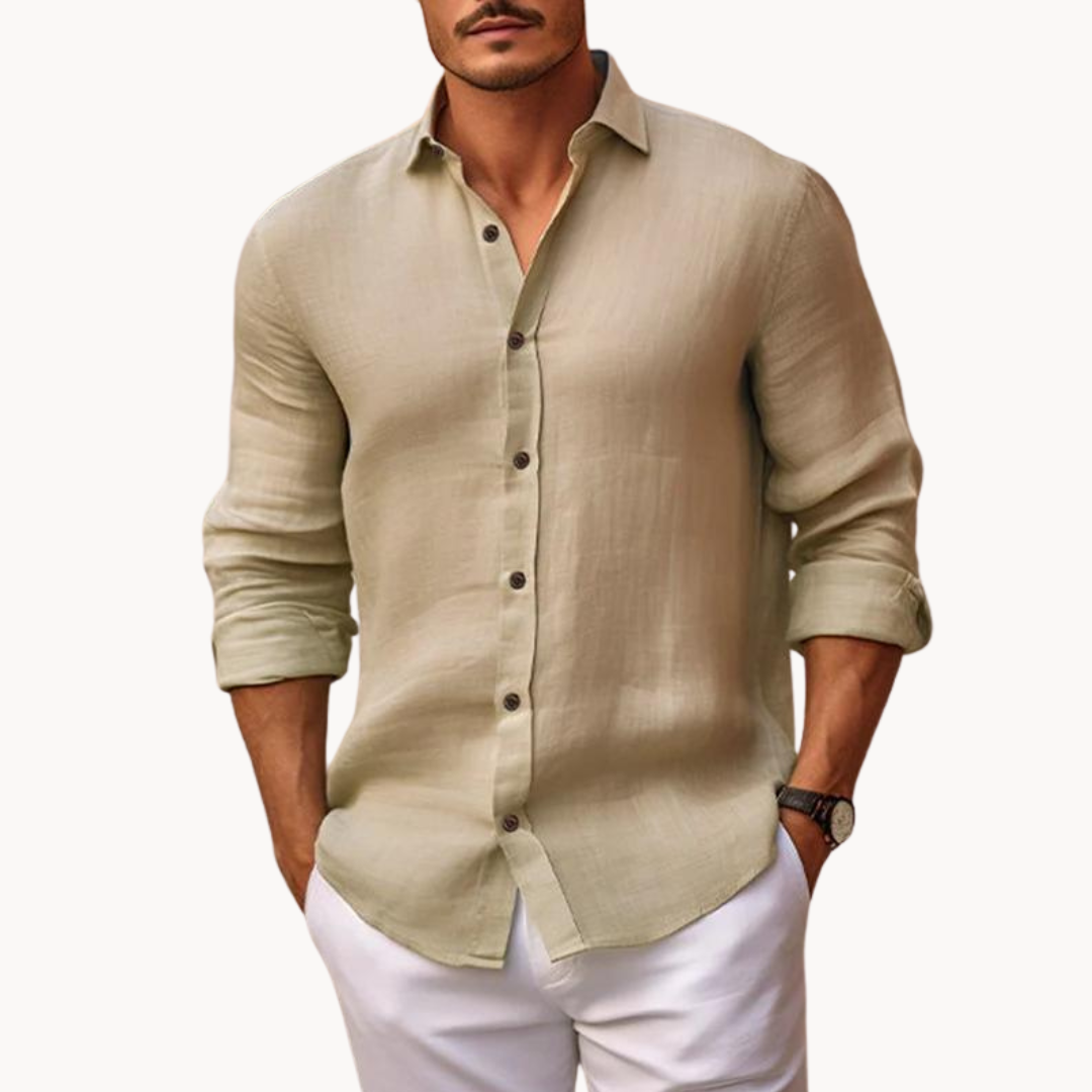 Men's – Cotton Linen Shirt – Lightweight, Breathable Fabric – Casual Summer Wear