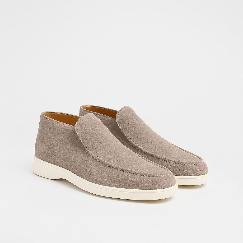 Men's – High Loafers – Suede Material, Classic Design – Smart Casual Footwear
