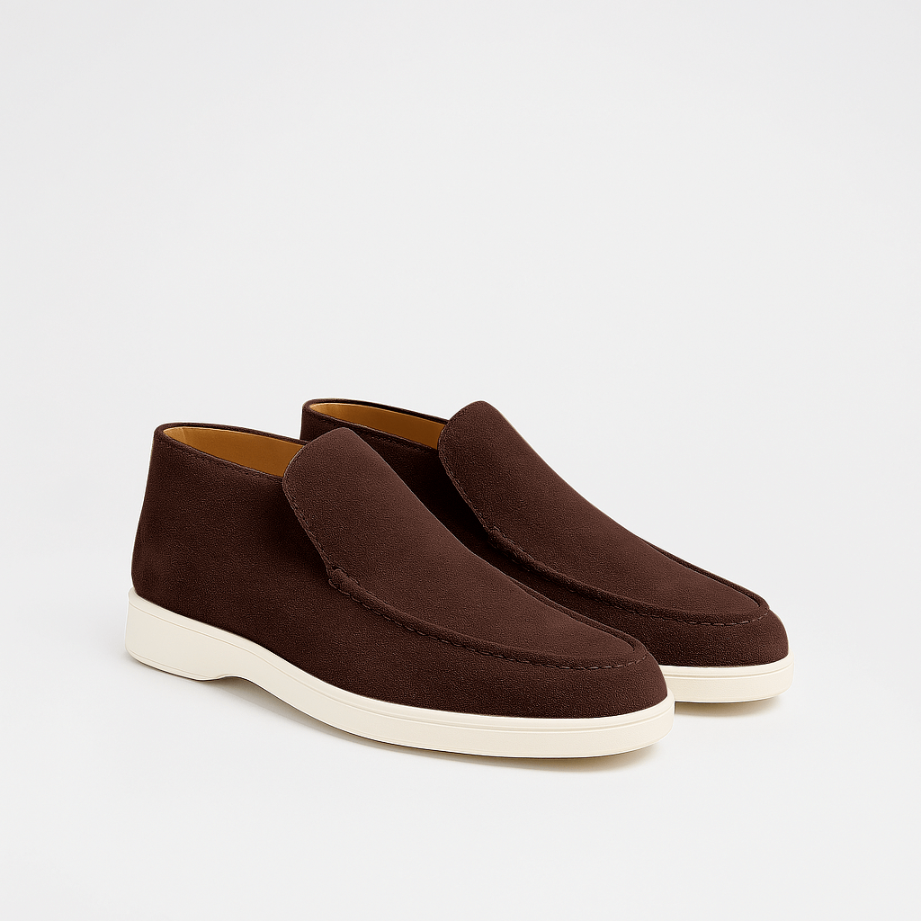 Men's – High Loafers – Suede Material, Classic Design – Smart Casual Footwear