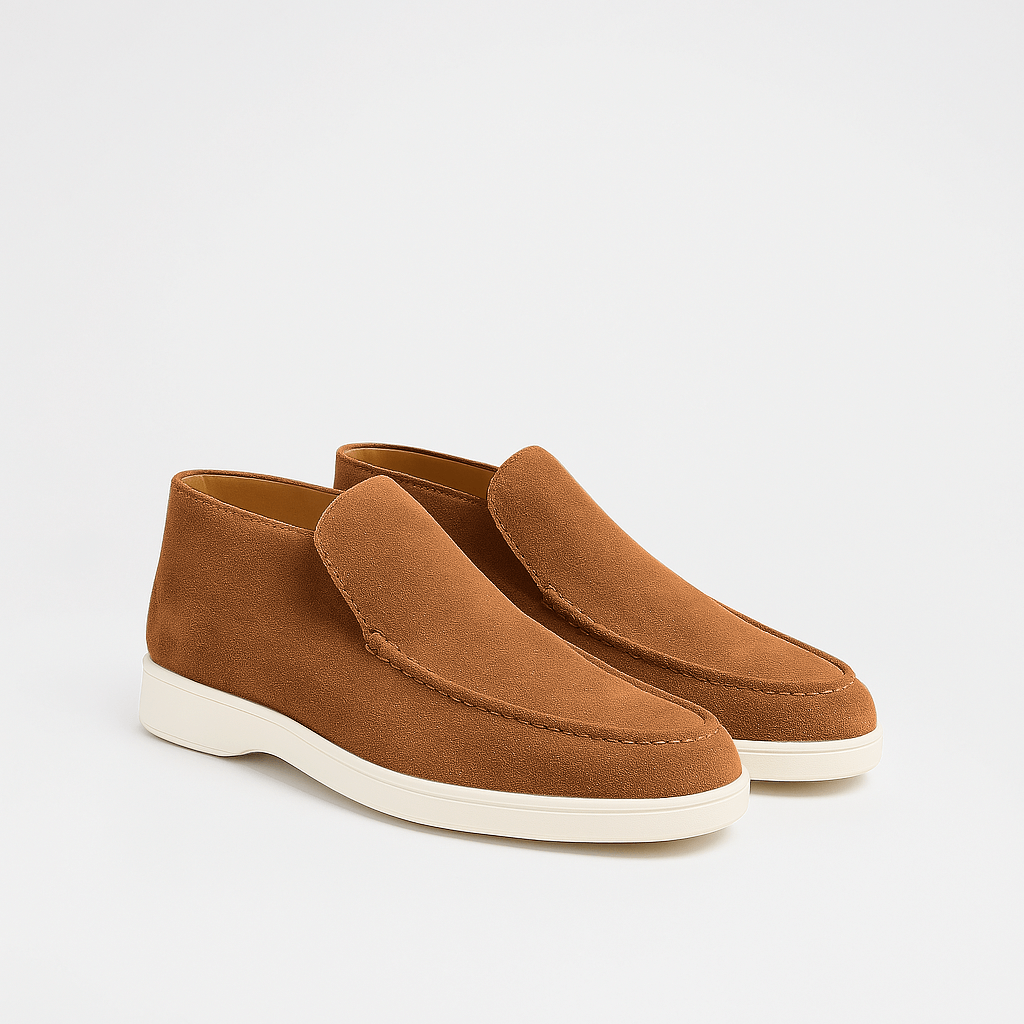 Men's – High Loafers – Suede Material, Classic Design – Smart Casual Footwear