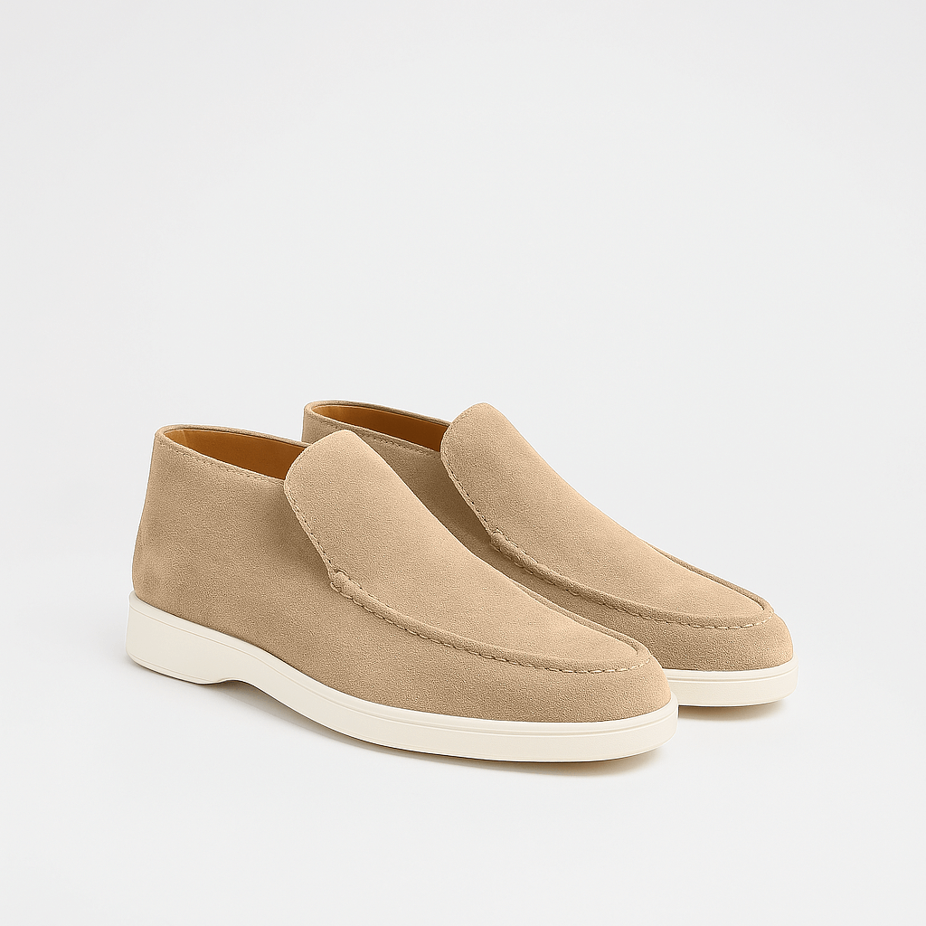 Men's – High Loafers – Suede Material, Classic Design – Smart Casual Footwear