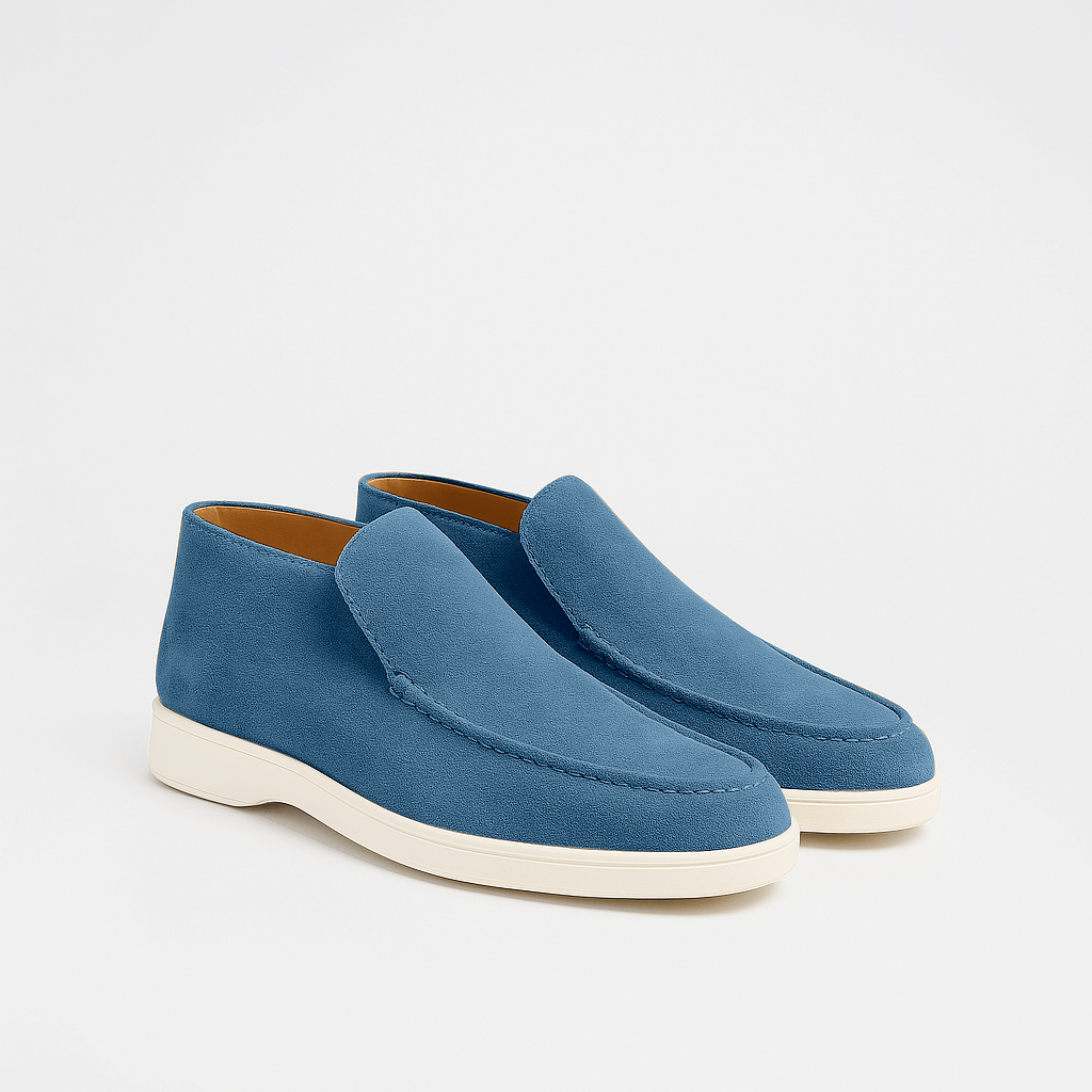 Men's – High Loafers – Suede Material, Classic Design – Smart Casual Footwear