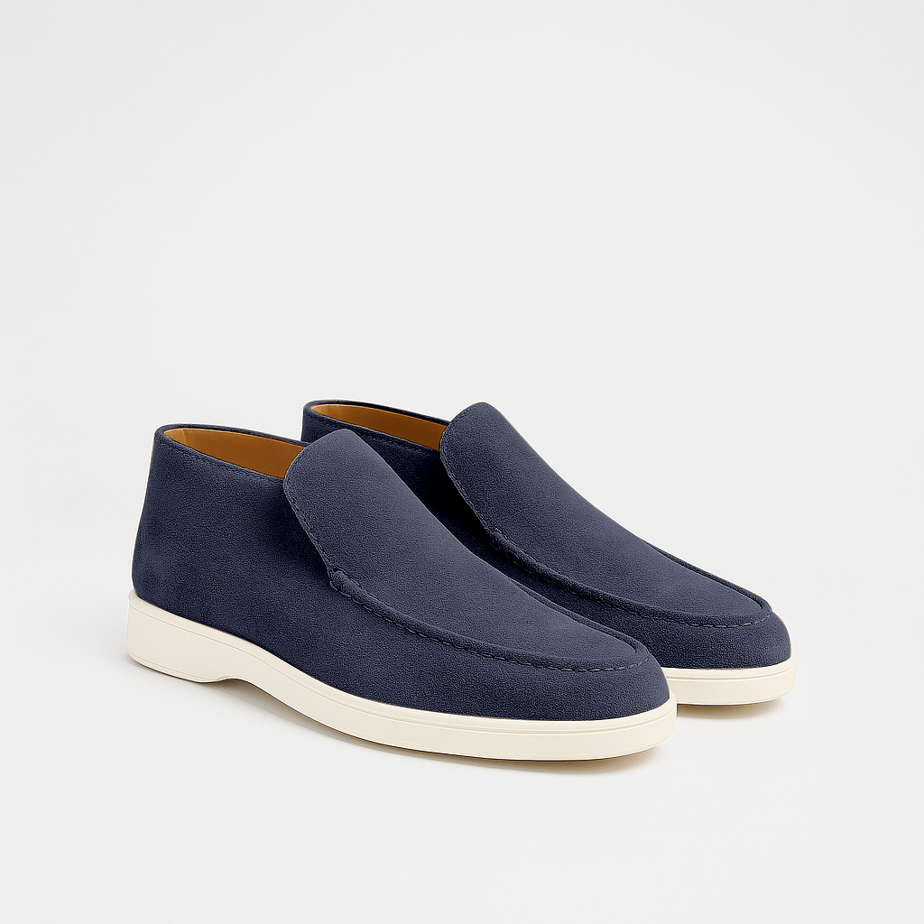 Men's – High Loafers – Suede Material, Classic Design – Smart Casual Footwear