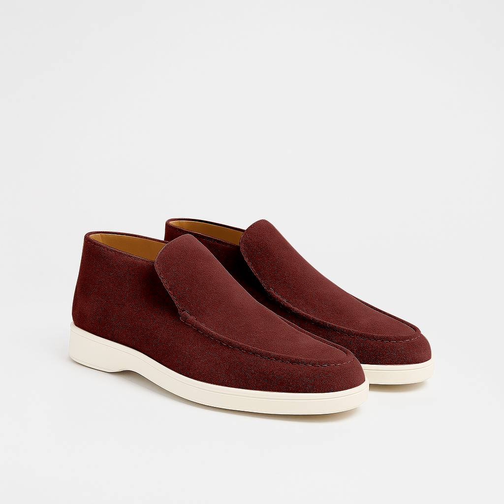 Men's – High Loafers – Suede Material, Classic Design – Smart Casual Footwear